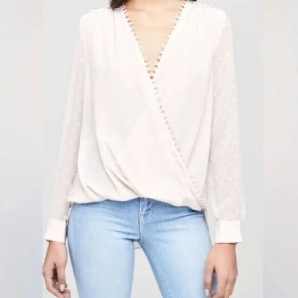 L’Agence Perry Swiss Dot Blouse Ivory Size Small - Picture 1 of 5